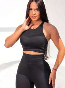 Women's Sports Set, Seamless, Butt Lifting. - màu đen - Xem 3