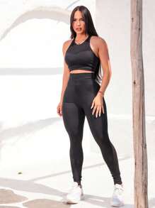 Women's Sports Set, Seamless, Butt Lifting. - màu đen - Xem 8