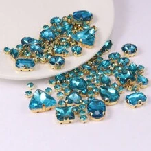 130 peças de strass de cristal de tamanhos variados, garras de vidro costuradas, enfeites de strass com parte traseira plana para artesanato faça você mesmo, roupas, sapatos, vestidos, acessórios de joias