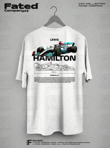 Blueprint T-Shirt - Fated Car 100% Cotton - 白色 - 查看 1