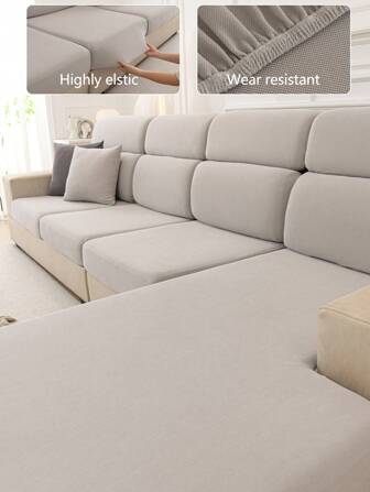 1 件四季弹力雪尼尔沙发套，现代简约防滑全覆盖布艺沙发座垫套，可洗、防尘、防褪色，适合 L 型沙发和 1-2-3-4 座