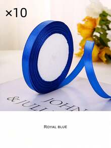1pc (10 cuộn) Ruy băng trang trí rộng 1cm cho hoa, hộp đựng bánh, Giáng sinh, nơ, Ruy băng satin - Nhiều màu - Xem 28