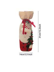 1/2pcs Christmas Wine Bottle Covers Set - Santa & Snowman Designs, Dustproof Burlap Decorations For Holiday Table, Bag, Organizer, Storage, Kitchen Insulation, Galentines, Puppy, Carnival, Party Decorations, Spring Summer Picks, Brides Maid Gifts, Room, Bedroom Decor, Bedroom Decor, Beach, Travel, For Men, For Women, Vacation - Multicolor - View 2