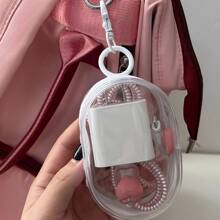 2pcs Mini Portable Transparent Cable Storage Box, Used For Storing Data Cable Chargers, Headphones, Jewelry, Outdoor Travel Keychain Bags, Etc