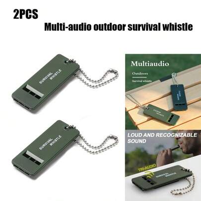 Apito de sobrevivência para áreas externas com 2 tons e 3 tons de tom agudo, apito salva-vidas, apito de resgate de emergência, apito de alívio de terremoto de alta frequência, ferramenta para acampamento e caminhada ao ar livre, acampamento, caminhada, resgate, equipamento de emergência