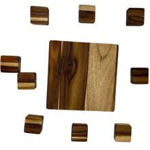 Brinquedo Decorativo Tabuleiro de Jogo da Velha em Madeira Teca Brinquedo Educativo 16x16cm - Le Requena