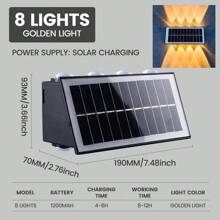 1 pieza Luz de pared solar, material de plástico, color RGB, luz de ambiente para exteriores, luz proyector decorativa de color, adecuada para exteriores, jardín, pared de villa, escaleras exteriores, balcón