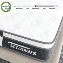 Teoanns Single Size Mattress 10 Inch Hybrid Memory Foam Mattress Bed In A Box - Light Grey - View 4