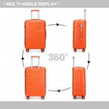 British Traveller Maleta de trolley de viaje de 24/28 pulgadas, maleta rígida de ABS+PC con 4 ruedas giratorias, ligera, para facturar, con cerradura TSA y cremallera YKK, ideal para viajes de negocios, escuela y uso diario, adecuada para hombres y mujeres, maleta de viaje duradera