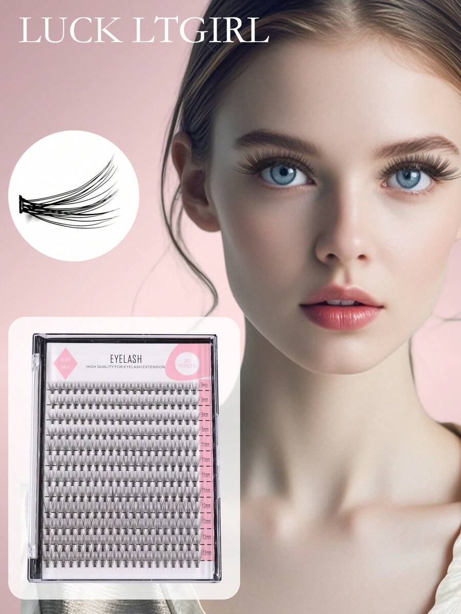 240pcs 12 Rows Natural Looking Lightweight Mixed Faux Mink Eyelashes For Women Daily Wear & Party Lash Clusters, Eyelash Clusters, Individual Eyelashes, Lashes, Fake Lashes - Black - View 1