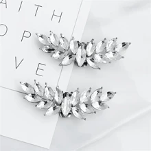 2pcs Detachable Rhinestone Metal Silver/Gold Flower Wreath Shaped Fashion Elegant Shoe Accessories, Suitable For High Heels, Flats, Wedding Shoes, Bridal Shoes, Crystal Shoes In White, Black, Orange, Red