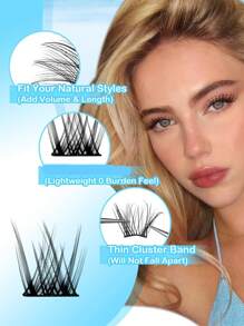 132pcs Brown & Black Eyelash Clusters, D Curl, 0.07D Handmade Lashes, Lightweight & Durable, Suitable For Beginners To Use At Home Or Outdoor, Applicable For Daily Life, Wedding, Date, Party, Music Festival, Halloween And Other Occasions - D - View 9