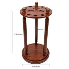 9 Pool Stick Holder, Revolving Billiard Stick Cue Rack, Wood Billiard Cue Rack