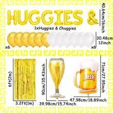 LaVenty Diaper Party Decorations Huggies And Chuggies Party Decorations Banner Diaper Gender Reveal Party Decoration - 金色 - 查看 4