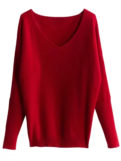 Jersey de lana de merino 100% para mujer, jersey de cuello en V, otoño e invierno, de manga larga, suave y tejido, jersey casual