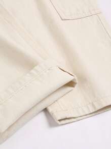 Men's Casual Loose Fit Straight Leg Jeans With Multiple Pockets, Fashion Workwear Streetwear - Beige - View 5