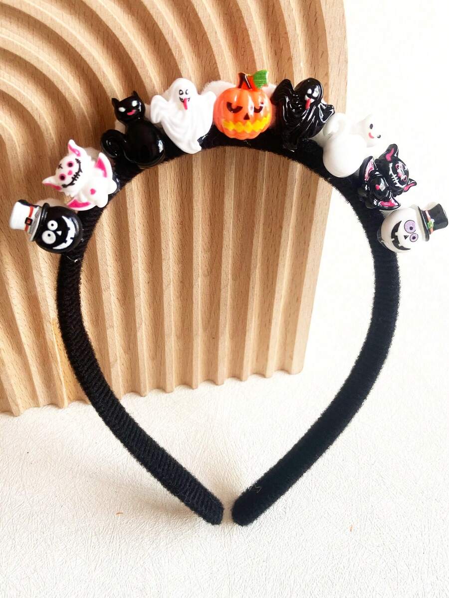 1 chiếc Băng đô Halloween hình bí ngô, ma, mèo, dơi, mặt ma màu trắng, thường ngày, dễ thương, tiệc tùng, phong cách đường phố cổ điển, ABS (nhựa ABS) - Nhiều màu - Xem 1