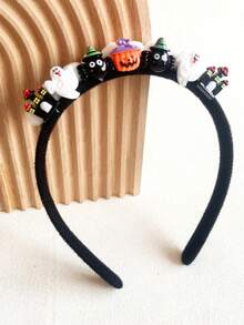 1 chiếc Băng đô Halloween hình bí ngô, ma, mèo, dơi, mặt ma màu trắng, thường ngày, dễ thương, tiệc tùng, phong cách đường phố cổ điển, ABS (nhựa ABS) - Nhiều màu - Xem 6