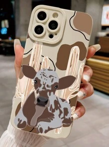 1pc Cow Pattern Full Coverage Protective Phone Case Compatible With Iphone Waterproof Shockproof Anti-Fall Scratch Resistant - Multicolor - View 1