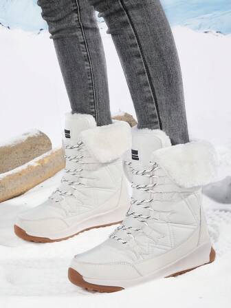 Women's Outdoor Winter Snow Boots, Thermal Lined, Thick, Warm, Waterproof, Anti-Slip, Cold-Resistant Snowshoes