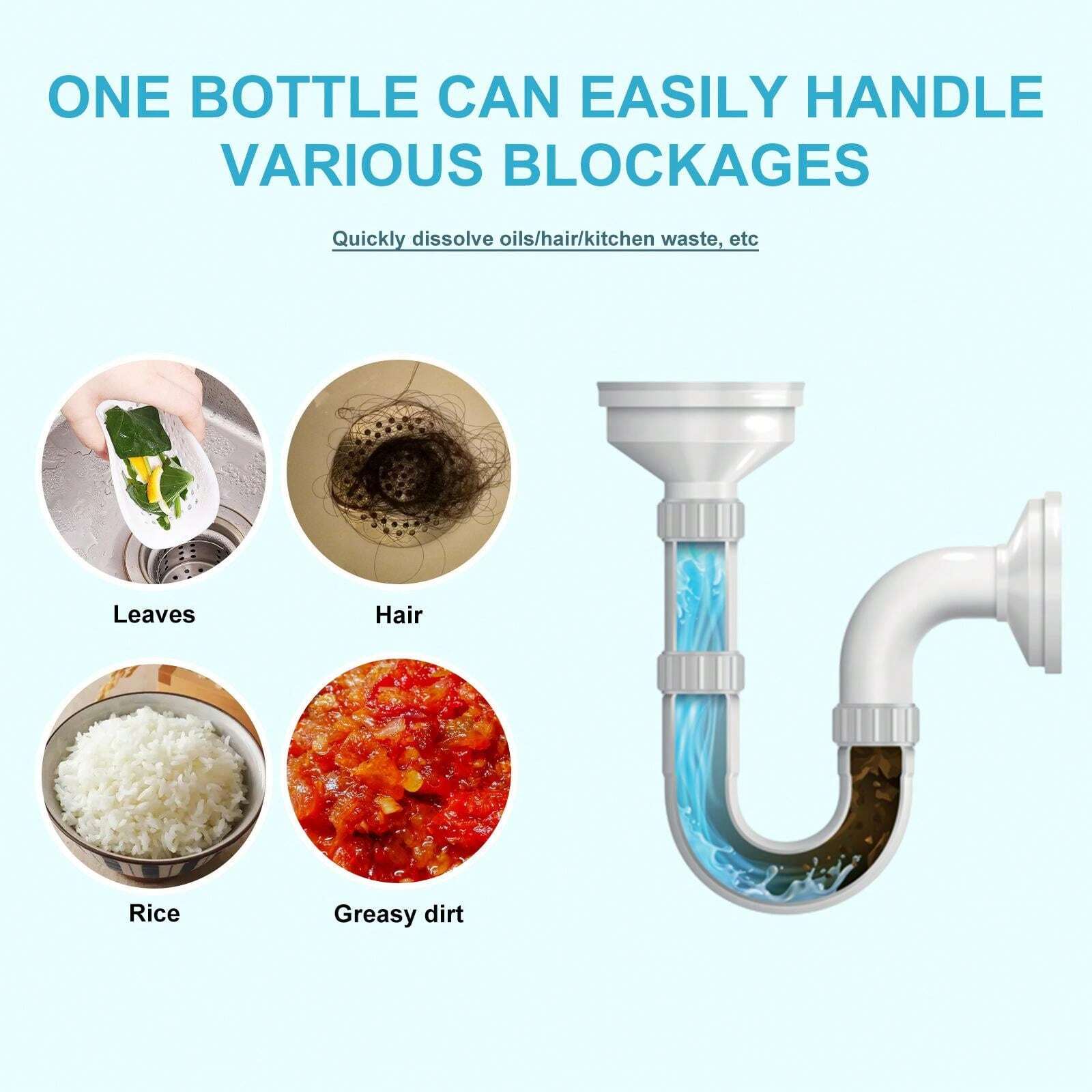 1pc Pipe Dredging Agent Quickly Drains The Kitchen And Bathroom Sewer