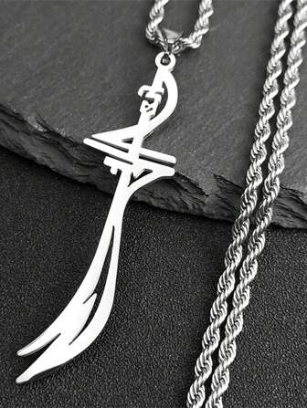 Sword Shape Hollow Pendant Gold/Silver/Black Color Stainless Steel Sword Necklace Fashion Gorgeous Gifts For Men And Women