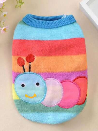 1 peça de roupa de inverno de flanela com desenho animado para xícaras de chá, poodle, filhotes de gato, ursinhos de pelúcia, suprimentos para animais de estimação