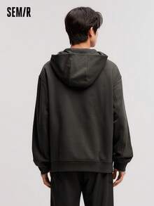 SEMIR 男士冬季保暖抗菌加大码连帽卫衣 - 深灰色 - 查看 3