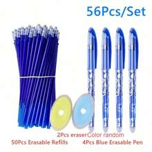 1set 25pcs Blue Friction Erasable Rollerball Pen Refills Back To School - Blue - View 15