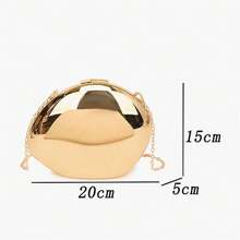 Evening Bag Oval Mirror Surface Dinner Elegant Acrylic Large Capacity Women Handbag - 黑色 - 查看 4