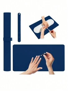 1 PC Nail Art Table Mat, PU And Washable Foldable Nail Polish Hand Rest Arm Wrist Rest Pad For Nail Art Instructor Nail Care Nail Salon Tools, Foldable Nail Art Hand Pad For Nail Art Armrest Pad, Soft Microfiber Leather Nail Art Mat , Manicure Mats, Manicure Table Mats, Manicurist Salon Home Table Mats,Two Colors Of Buttons Are Shipped Randomly