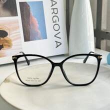 Women's SQUARE Modern Glasses Frame 68337 - 黑色 - 查看 2