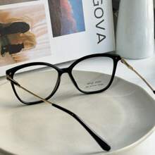 Women's SQUARE Modern Glasses Frame 68337 - 黑色 - 查看 4