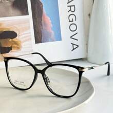 Women's SQUARE Modern Glasses Frame 68337 - 黑色 - 查看 3