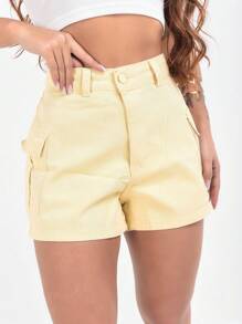 MILLE MODAS WOMEN'S CARGO JEANS SHORTS - Yellow - View 2