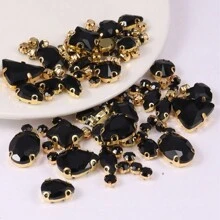 130 peças de strass de cristal de tamanhos variados, garras de vidro costuradas, enfeites de strass com parte traseira plana para artesanato faça você mesmo, roupas, sapatos, vestidos, acessórios de joias