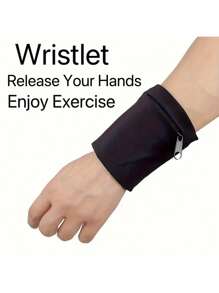 Outdoor Sports Wrist Pouch, Zipper Closure, Multi-Function Hidden Storage Bag, Private Wallet, Cycling Phone Bag, Fitness Arm Bag, Wrist Pouch, Running Storage Wallet, Travel Essential, Multi-Function Hair Scrunchies For Women & Girls, Invisible Black Hair Ties, Travel Accessories, Beach Holiday, Summer Vacation, School Supplies, Back To School Essentials - Multicolor - View 5