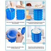 1/2/3 件二合一硅胶冰桶和冰块托盘 - 节省空间、耐用、易于拆卸 - 非常适合家庭酒吧、娱乐和专业用途