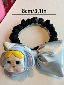 1pc Cute Cartoon Big Bow Hair Rope Ponytail Holder, Multicolor Elegant Hair Scrunchies For Women