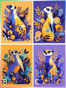 Bộ tranh kim cương 5D sáng tạo hình động vật dễ thương, Bộ tranh khảm kim cương tròn khoan đầy đủ kèm dụng cụ, Quà tặng thủ công thêu kim cương cho người lớn mới bắt đầu, Trang trí tường nhà và trang trí phòng, Quà tặng sinh nhật - Nhiều màu - Xem 1