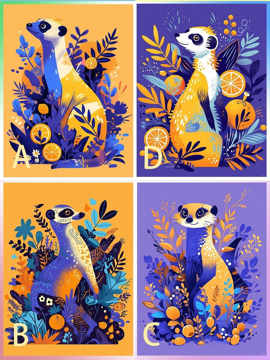 Bộ tranh kim cương 5D sáng tạo hình động vật dễ thương, Bộ tranh khảm kim cương tròn khoan đầy đủ kèm dụng cụ, Quà tặng thủ công thêu kim cương cho người lớn mới bắt đầu, Trang trí tường nhà và trang trí phòng, Quà tặng sinh nhật - Nhiều màu - Xem 1