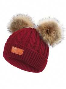 1 件男女通用编织针织帽，Y2K 风格滑雪帽，户外保暖冬帽，休闲日常穿着 - 兒童針織帽 - 查看 36