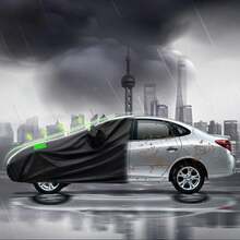 Car Cover Waterproof Heavy Duty All Weather Protection Snow Anti-UV Windproof Outdoor Full Car Cover Fit For Automobiles BMW/Mercedes-Benz/H Onda - 黑色 - 查看 10