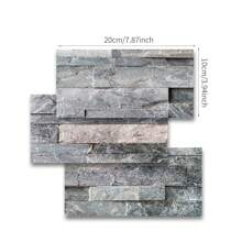 9 peças de adesivos de azulejos de parede de imitação de preto e cinza de 10x20 cm, adesivos de parede de azulejos de cerâmica à prova d'água e resistentes a óleo, adequados para decoração de parede em quartos, salas de estar, cozinhas, banheiros e sanitários