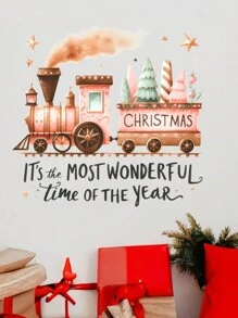 Happy Christmas Cartoon Santa Snowman Reindeer Wall Stickers Glass Window Stickers PVC Wall Clings Decals Home Showcase Decoration Wall Decals