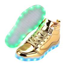 Men Women Light Up Shoes LED Shoes High Top Adult Light Up Sneakers Glow In The Dark Shoes With USB Recharging For Dancing Parties - Vàng - Xem 2