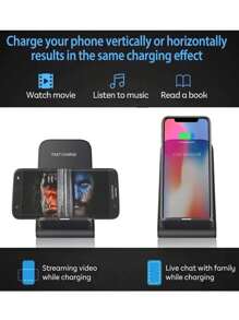 Đế sạc không dây cao cấp 15W, sạc nhanh, tương thích với iPhone 17/16/15/14/13/12 Pro Max, 11, XS, XR, X, 8, S23/S22, cổng Type-C. Thích hợp làm quà tặng tốt nghiệp hoặc quà tặng nhân dịp Ngày Tưởng niệm. - màu đen - Xem 7