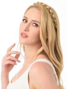 1PC Elegant Bohemian Style Braided Wig Headband, Non-Slip Teeth Design, Hair Accessory For Women,Hairband ,Hair Hoop,Hairband,Hair Hoop Headbands