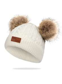 1 件男女通用编织针织帽，Y2K 风格滑雪帽，户外保暖冬帽，休闲日常穿着 - 兒童針織帽 - 查看 16