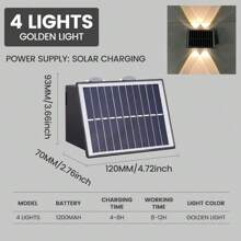 1 pieza Luz de pared solar, material de plástico, color RGB, luz de ambiente para exteriores, luz proyector decorativa de color, adecuada para exteriores, jardín, pared de villa, escaleras exteriores, balcón